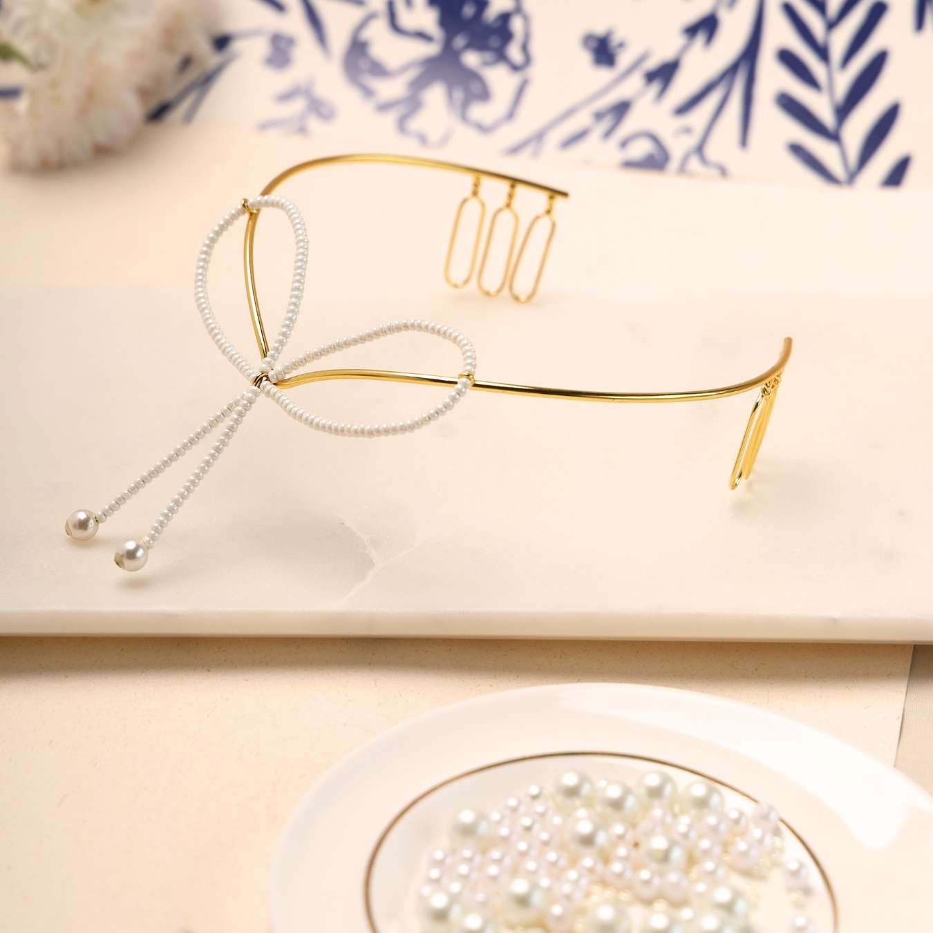 VANILLA BOW HAIR WRAP