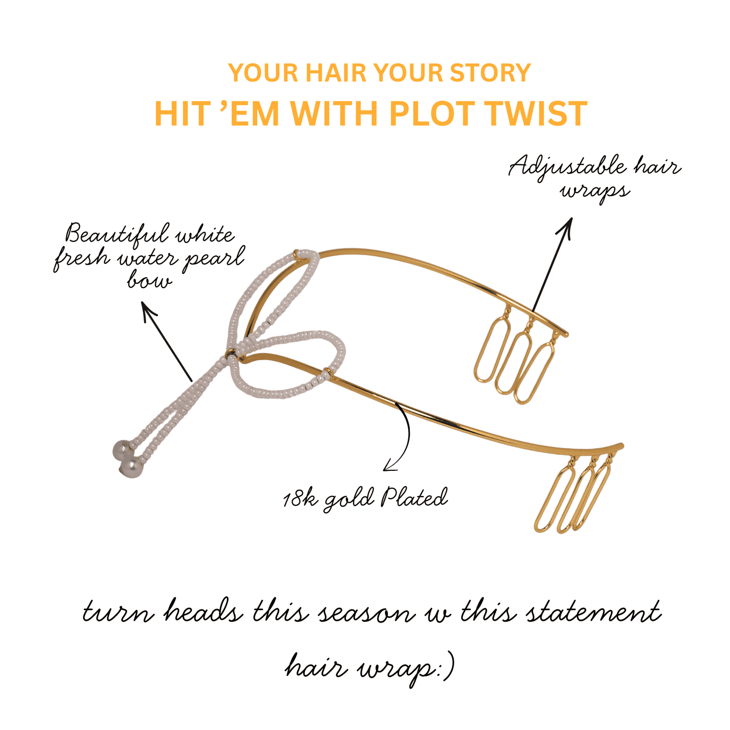 VANILLA BOW HAIR WRAP